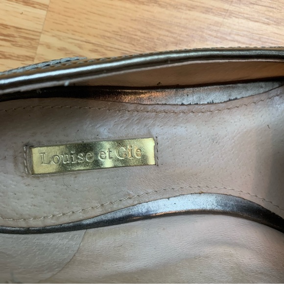 Louise et Cie silver tassel loafers lo Joey size 7M 37 Oxford tassels shiny - Picture 4 of 12